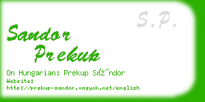 sandor prekup business card